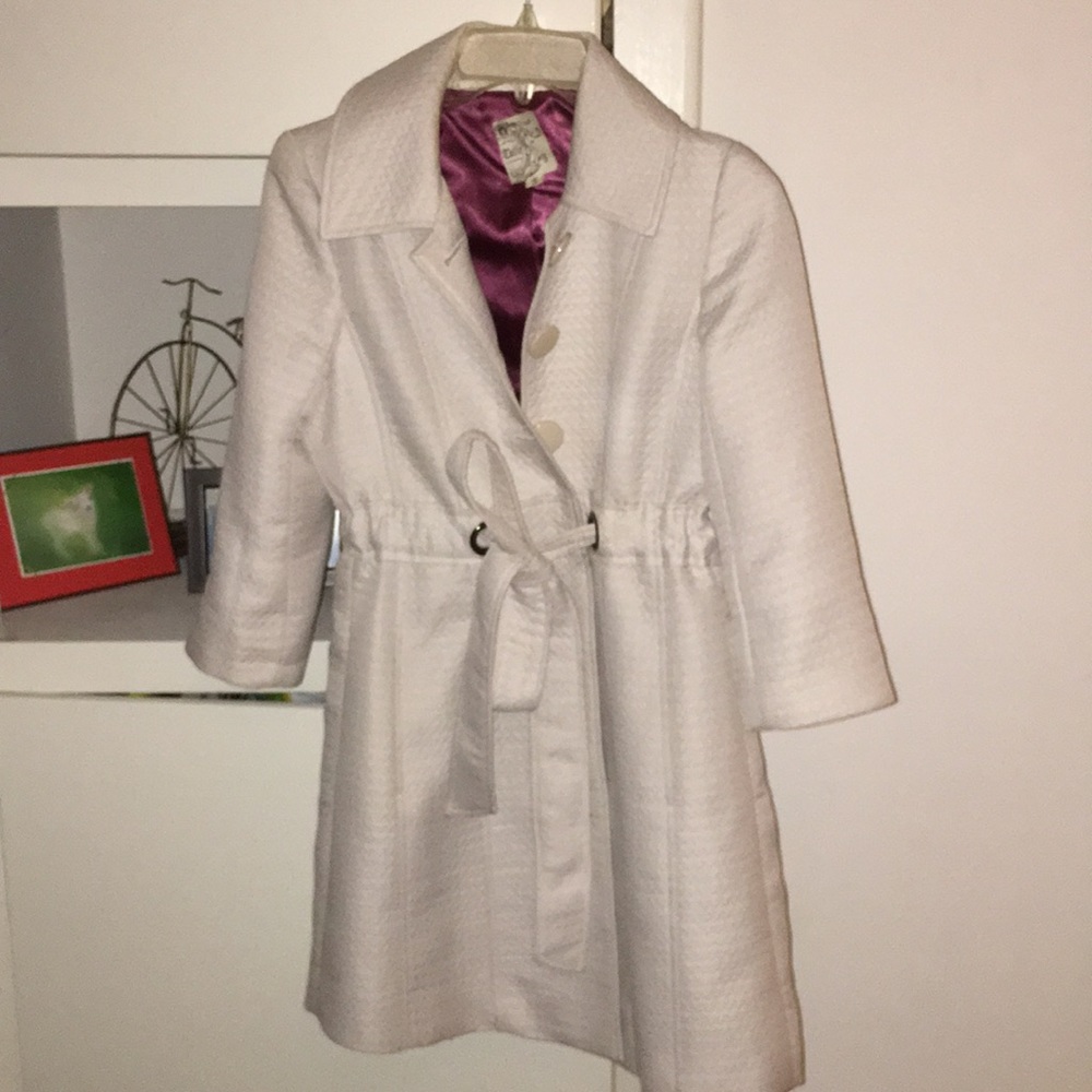 Tulle cream 3/4 sleeve coat